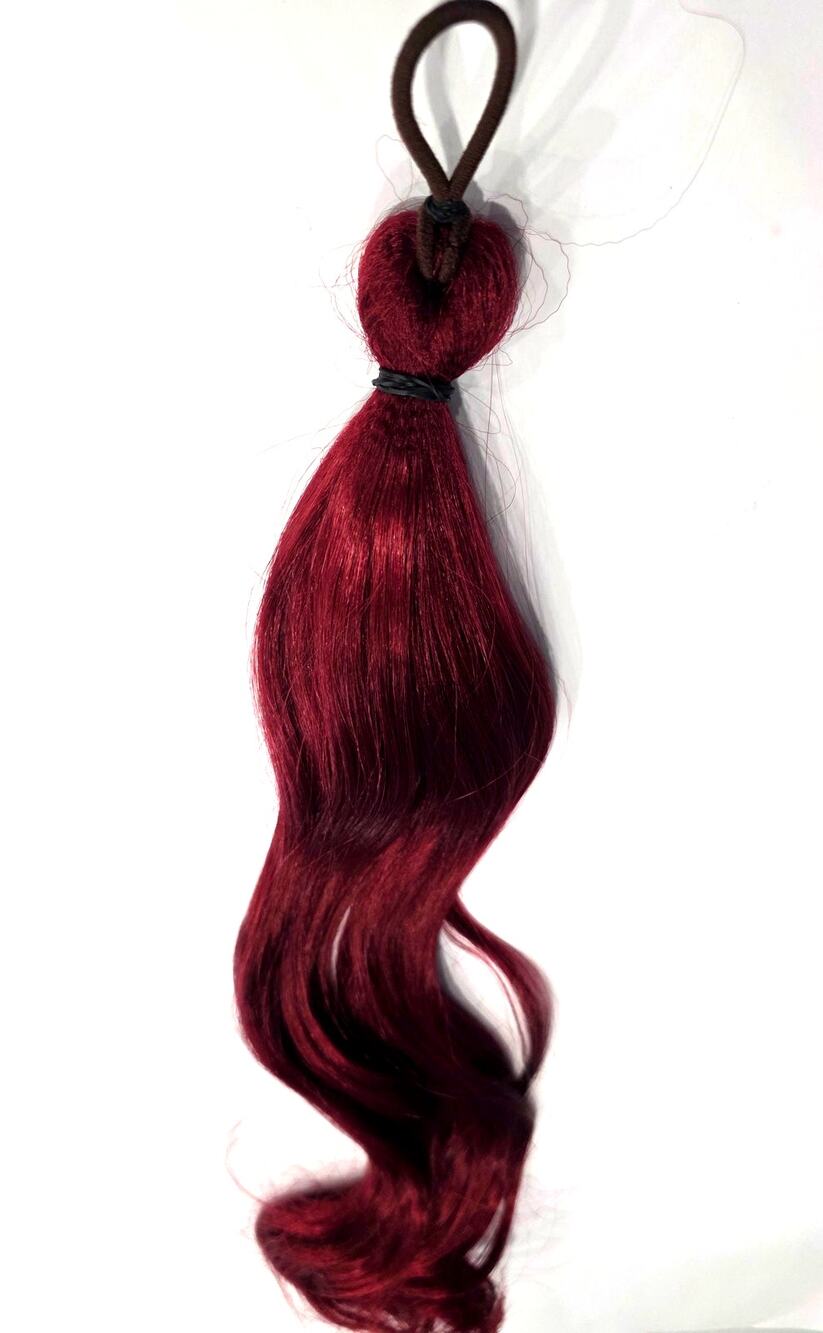 Burgundy Wine Red Ponytail Ponyfall Pony Fall Elastic 24 in long Hair Extensions
